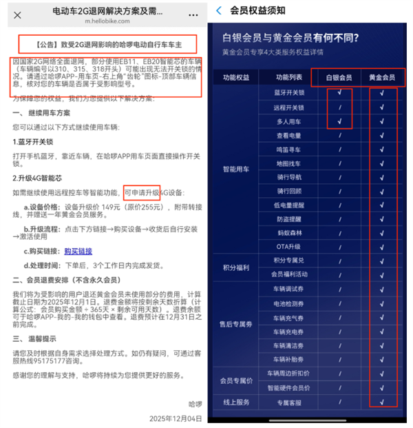 哈啰电动车被曝大面积断服 官方：因2G网络退网 部分电动车已无法解锁