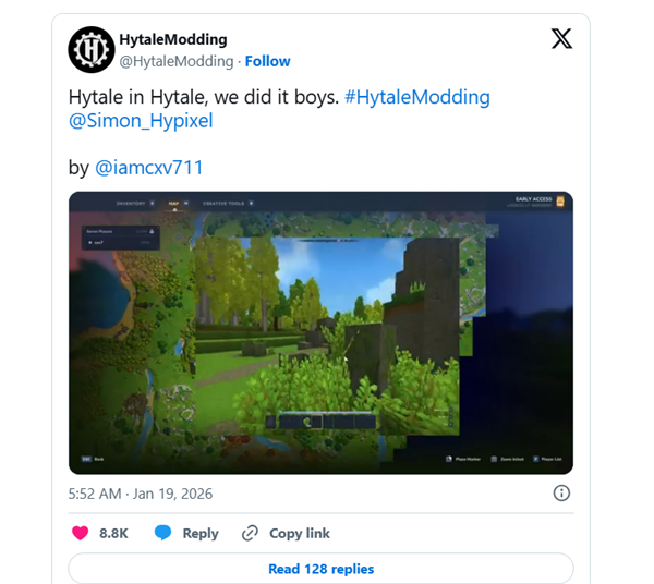 今年最火沙盒RPG游戏《Hytale》成功运行Windows 95