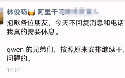 千问核心负责人林俊旸凌晨宣布卸任