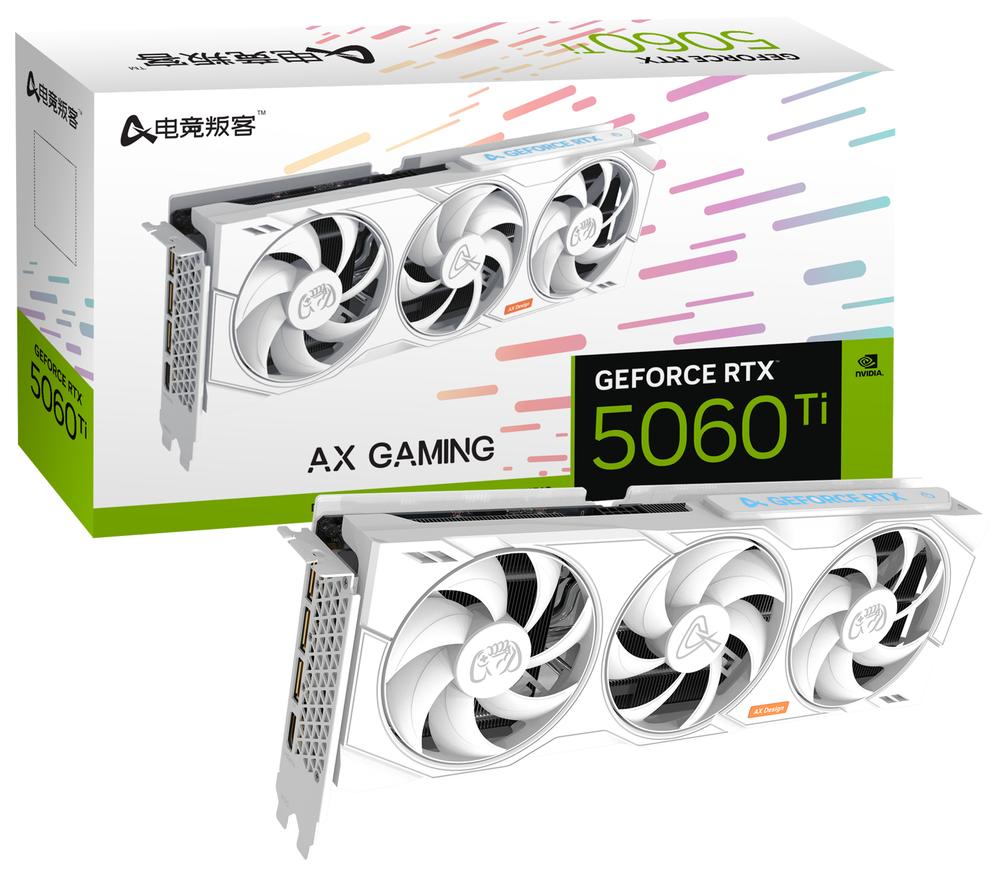 电竞叛客 RTX 5060 Ti X3W PRO 16GB 发布：43mm 白卡、2602MHz