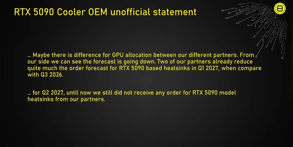 英伟达RTX 5090停产疑云：AIB伙伴补单通道已关闭